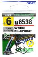 Крючок OWNER Worm BH-Sproat 56538 №6 уп.9 шт