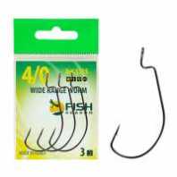 Крючок офсетный FISH SEASON Wide Range Worm с большим ухом, №2 (4 шт)