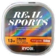 Леска RYOBI Real Sports 150m, #1.5, 0.205mm, 3.8kg серая
